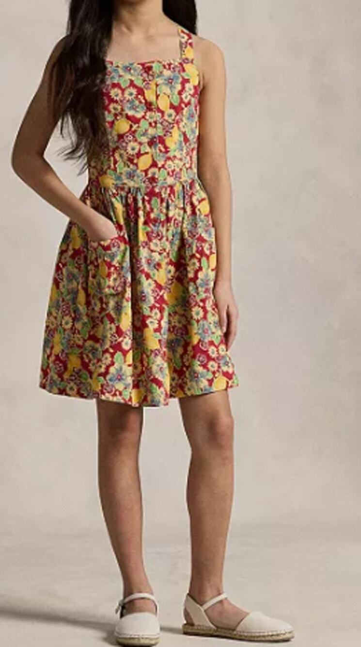 Polo Ralph Lauren Big Girls Lemon-Floral Slub Dress 6X